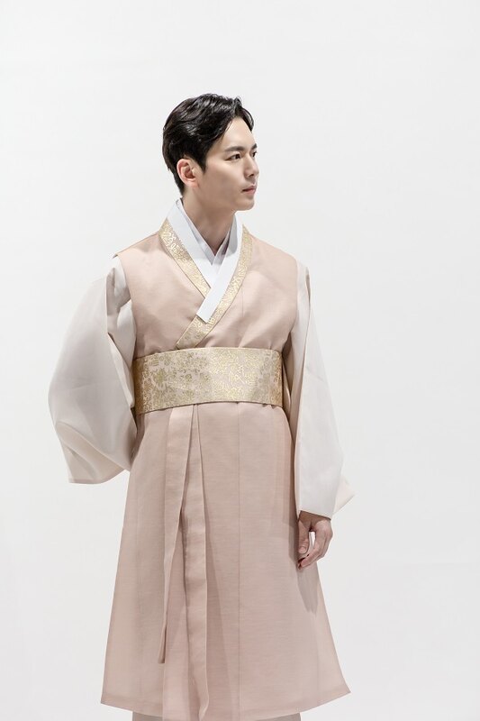 살구빛 금박띠 신랑한복