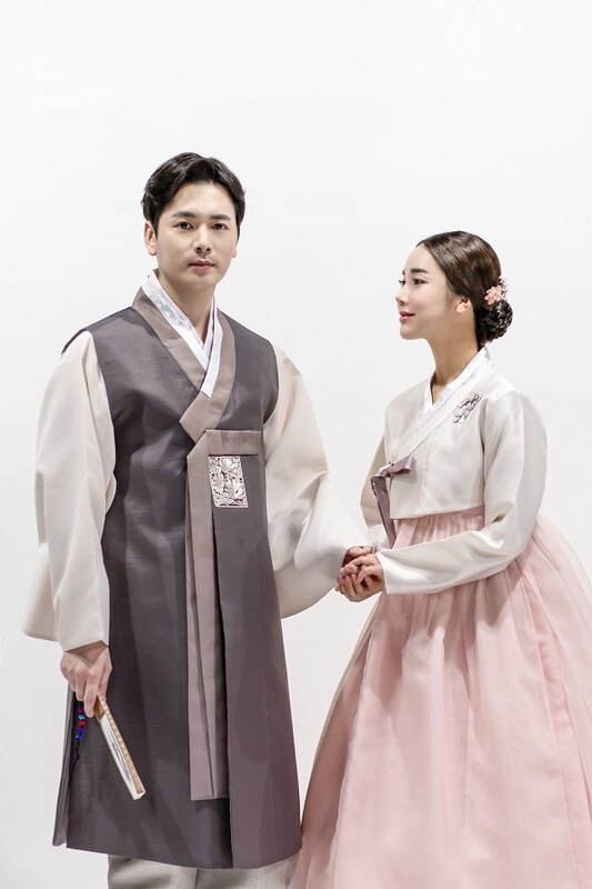 회보라 두루마기 커플한복