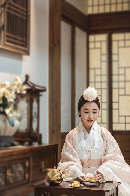 연분홍 폐백 신부한복